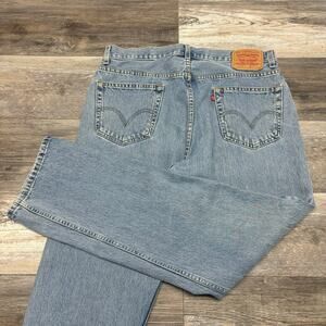 Vintage Y2K Levis 505 Light Blue Mens 35x31 Regular Straight Denim Jeans Red Tab